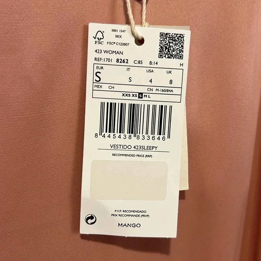 Mango MNG Blush Pink Midi or Maxi slip dress size small - Picture 9 of 16